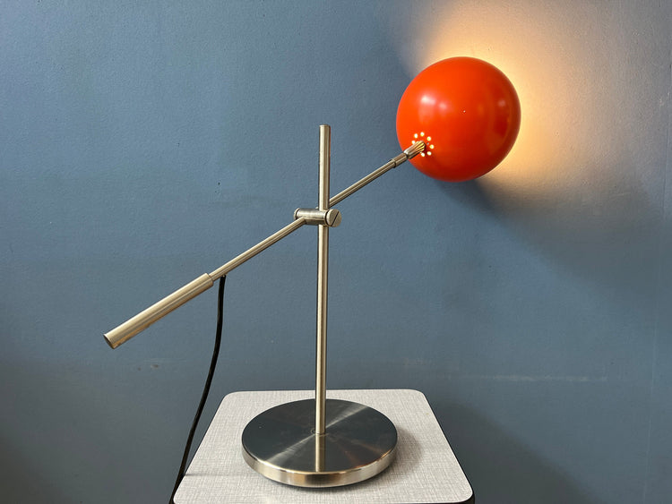 Orange Eyeball Desk Lamp - Red Space Age Table Lamp - GEPO Style Light