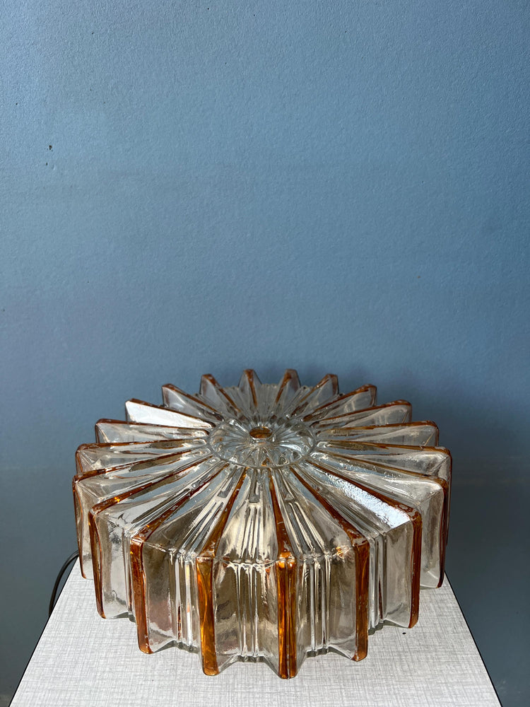 Mid Century Round Herda Flush Mount Glass Ceiling Lamp