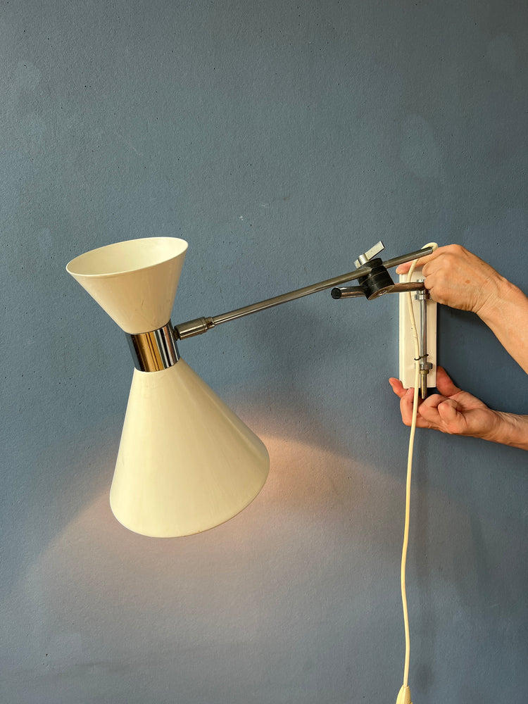 Beige Herda Diabolo Mid Century Swing Arm Wall Lamp