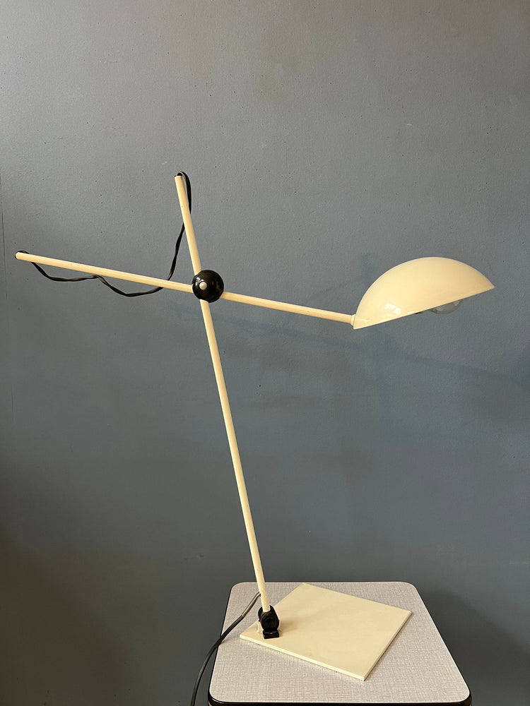 Adjustable White Mid Century Desk Lamp