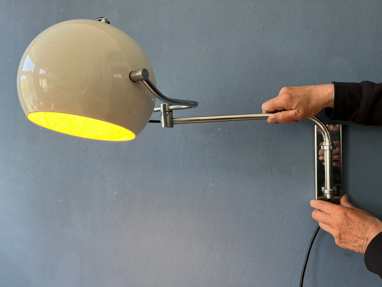 GEPO Eyeball Wall Lamp - Beige Space Age Light - Mid Century Sconce