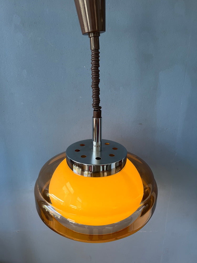 Herda Pendant Lamp - Space Age Pendant Light - Acrylic Glass Light Fixture - 70s Rise and Fall Lamp