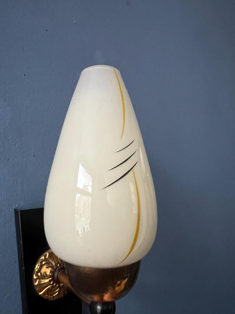 Vintage Mid Century Glass Wall Sconce