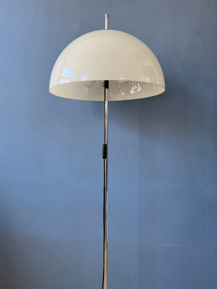Vintage Dijkstra Mushroom Floor Lamp with White Acrylic Glass Shade