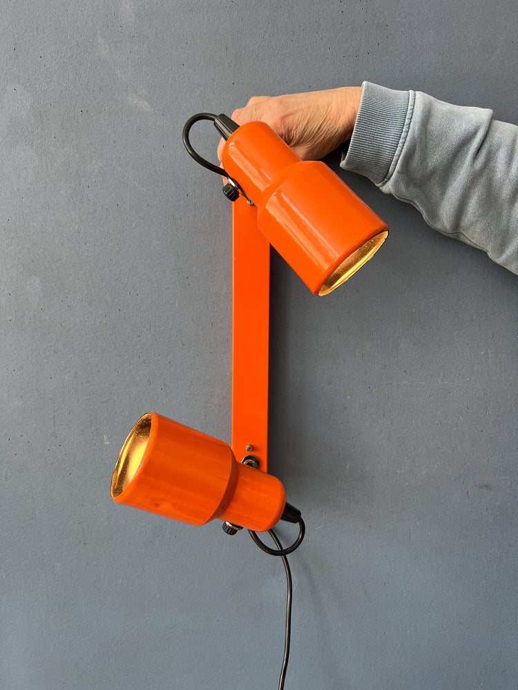 Vintage Metal Orange Space Age Wall Sconce