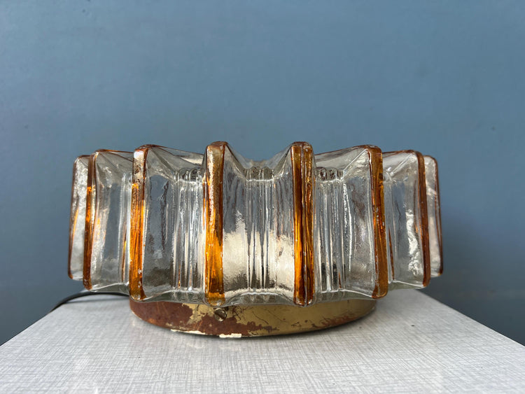 Mid Century Round Herda Flush Mount Glass Ceiling Lamp