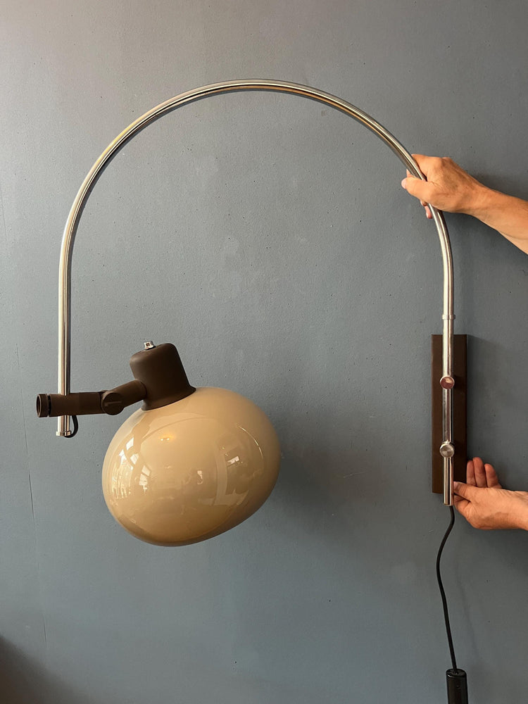 Mid Century Space Age Herda Mushroom Arc Wall Lamp
