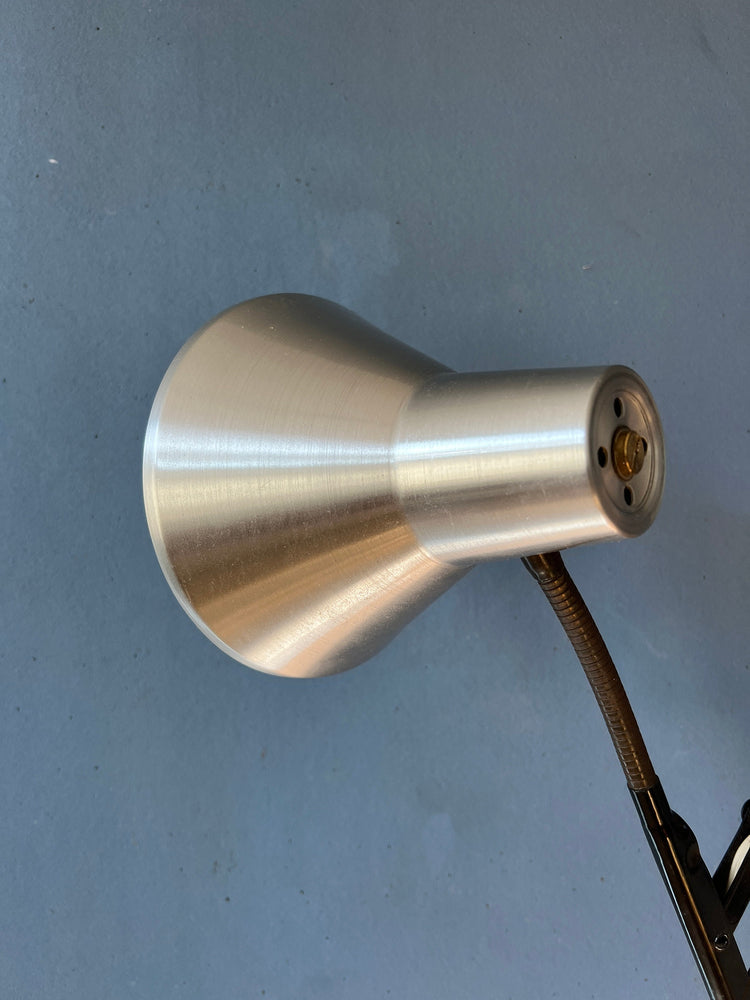 Mid Century Black and Silver Scissor Wall Lamp