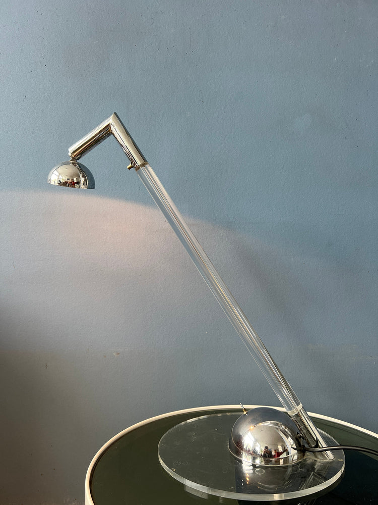 Postmodern 80s Translucent Plexiglass Table Lamp