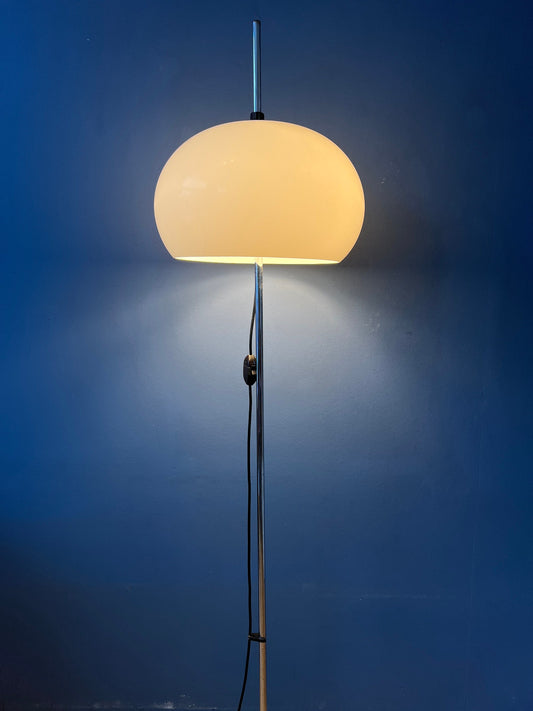 Mid Century Mushroom Floor Lamp with White Plexiglass Shade