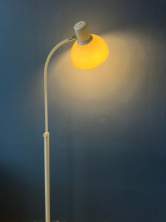 Beige Mid Century Floor Lamp with Plexiglass Shade
