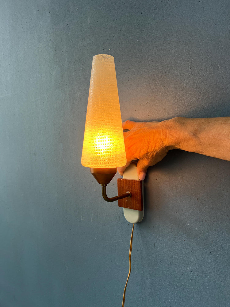 Vintage Mid Century Glass Wall Sconce