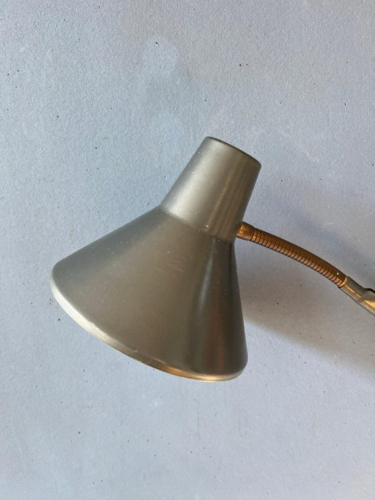 Mid Century Dark Gray Metal Scissor Extendable Wall Lamp