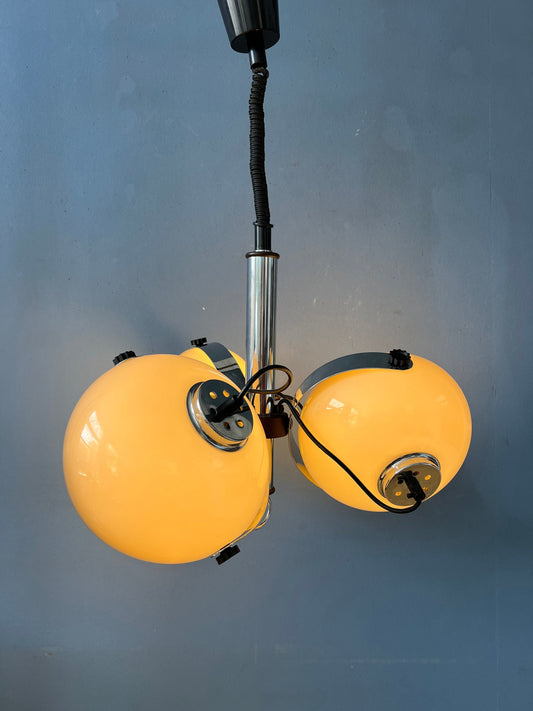 Vintage Dijkstra Space Age Pendant / Chandelier - Mid Century Modern Lamp - Retro 70s Light Fixture