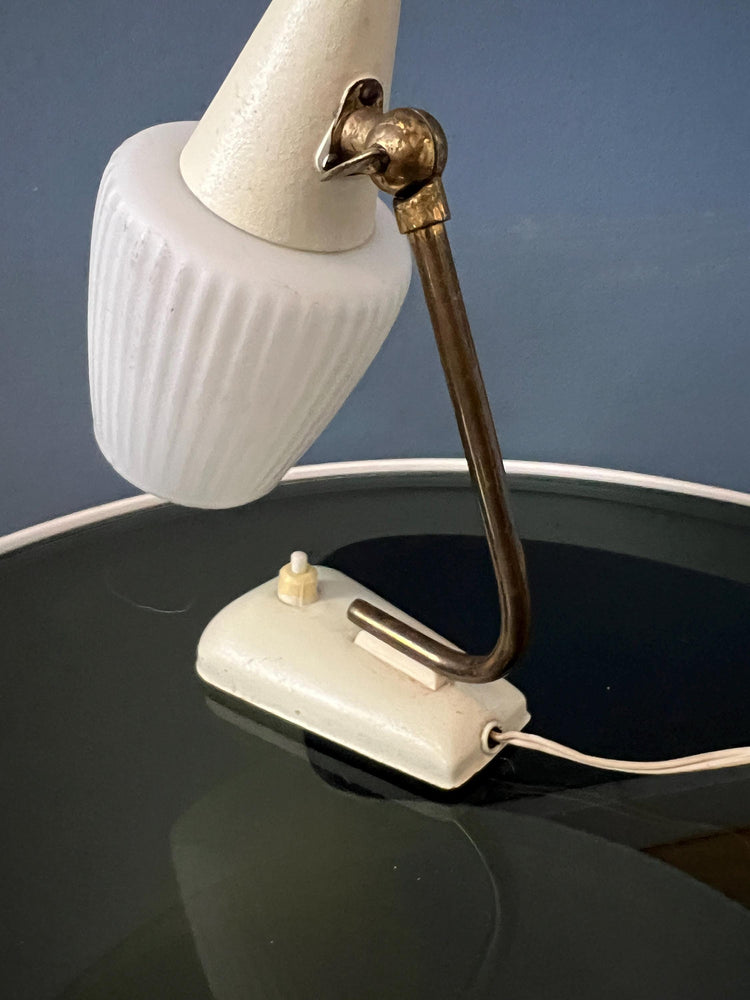 Mid Century Art Deco Style Opaline Glass Desk Lamp