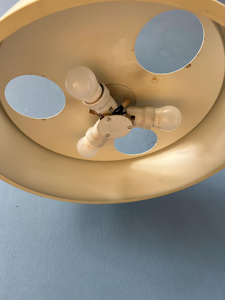 Large Beige Louis Kalff Vintage Pendant Lamp