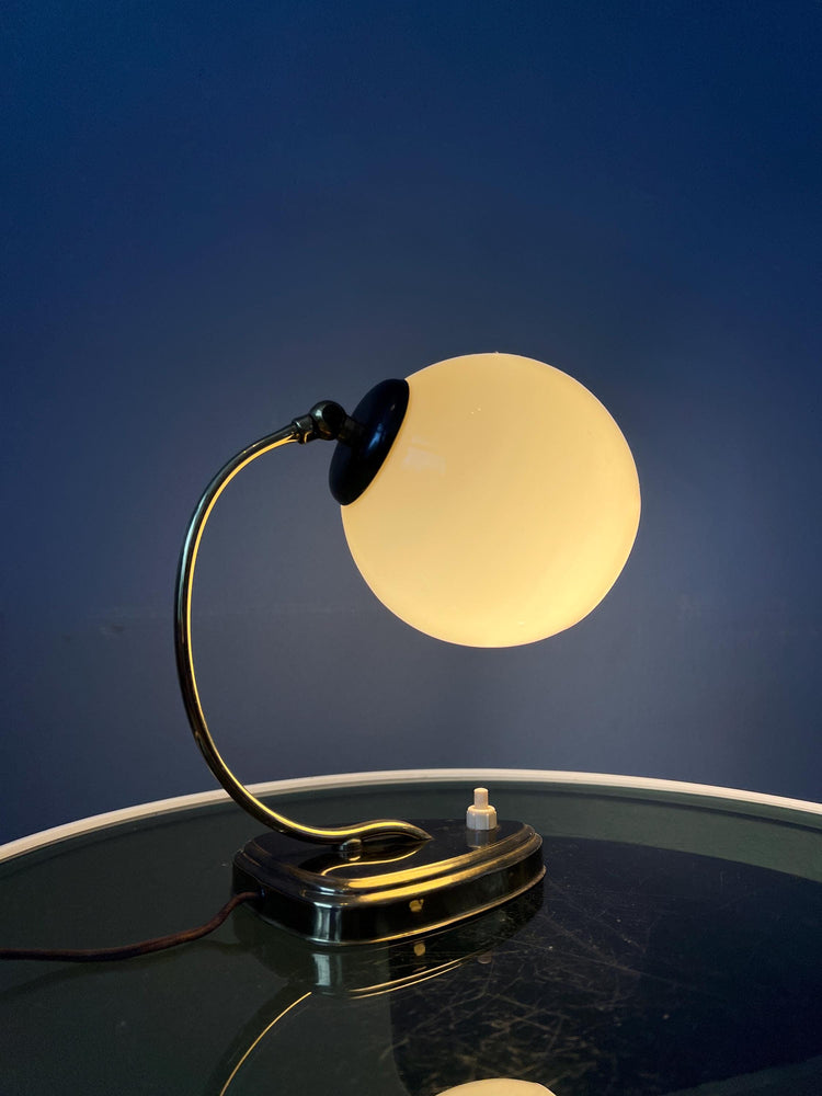 Mid Century Art Deco Style Opaline Glass Wall Sconce or Desk Lamp