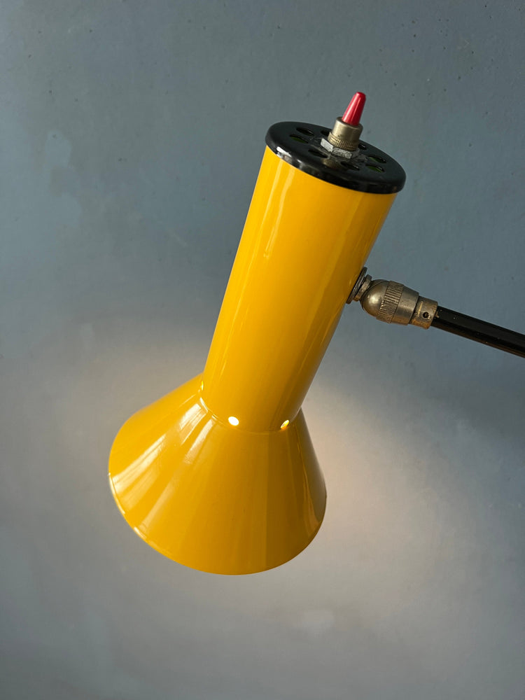 Unique Yellow 80s Swing Arm Wall Lamp