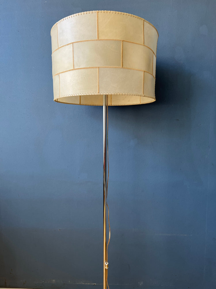 Mid Century Staff Leuchten Leather Floor Lamp