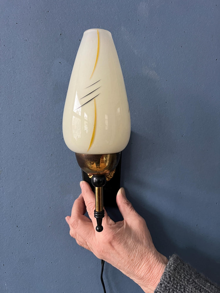 Vintage Mid Century Glass Wall Sconce
