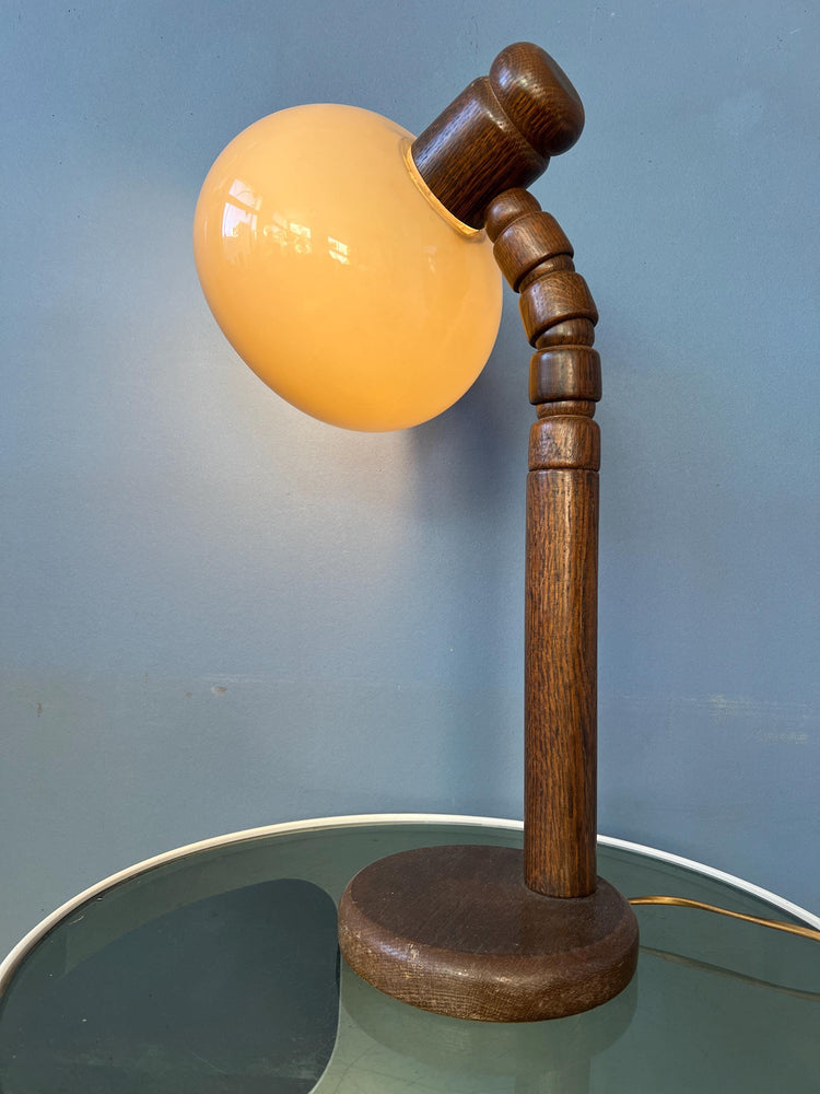 Vintage Steinhauer Wooden Mushroom Table Lamp