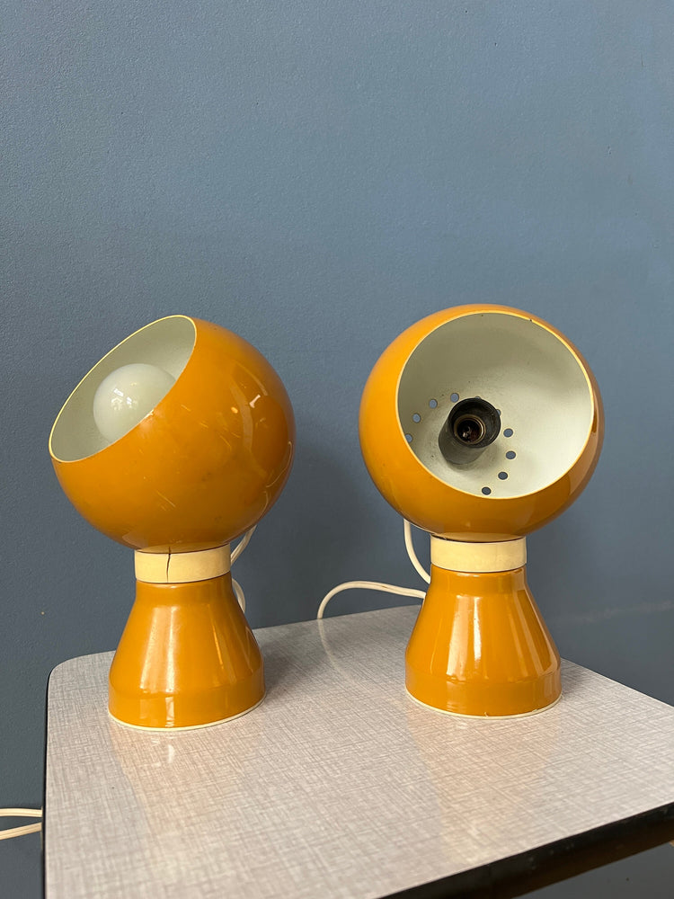 Yellow Set of Magnetic Space Age Eyeball Table Lamps
