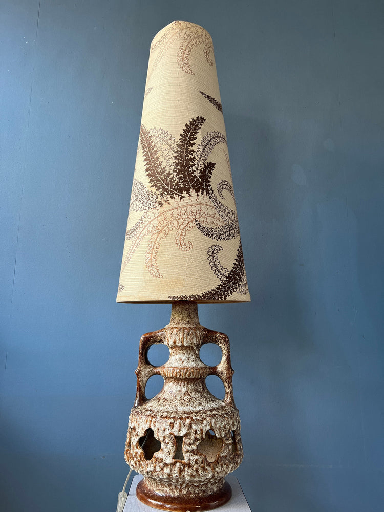 Mid Century West Germany Fat Lava Ceramic Floor Lamp