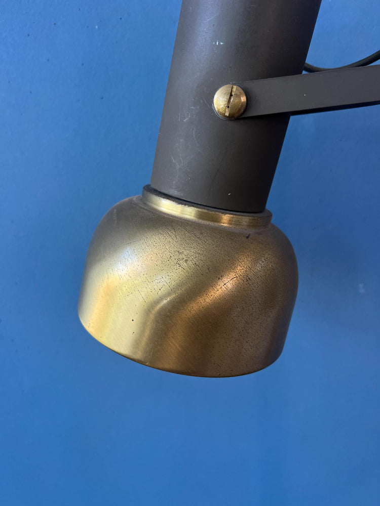 Vintage Brass Floor Lamp with Adjustable Spot