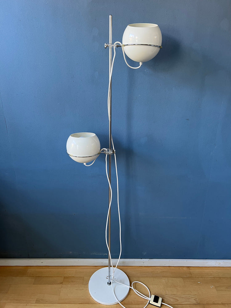 Mid Century GEPO Eyeball Floor Lamp - Beige Space Age 70s Standing Light