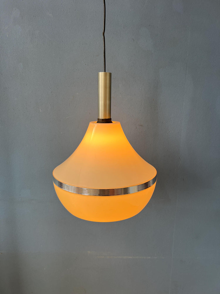 Vintage Beige Plexiglass Space Age Pendant Lamp