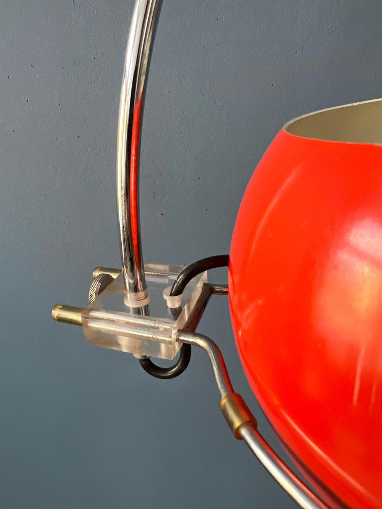 Orange Mid Century Space Age GEPO Eyeball Arc Wall Lamp