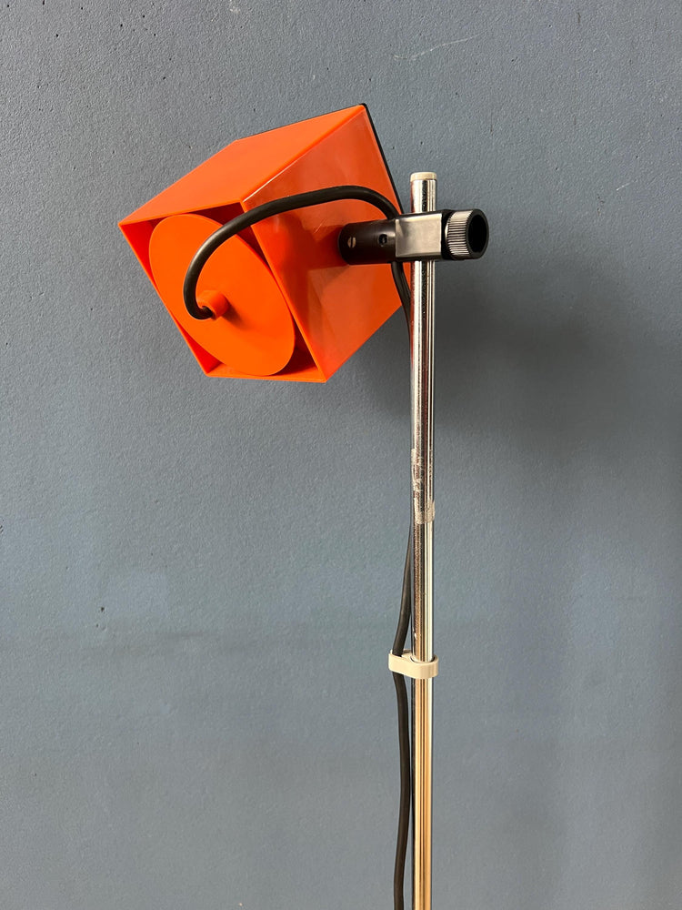 Small Vintage Orange Philips Space Age 'Cube' Floor Lamp