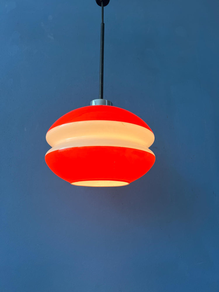 Peill & Putzler Vintage Orange Glass Pendant Lamp