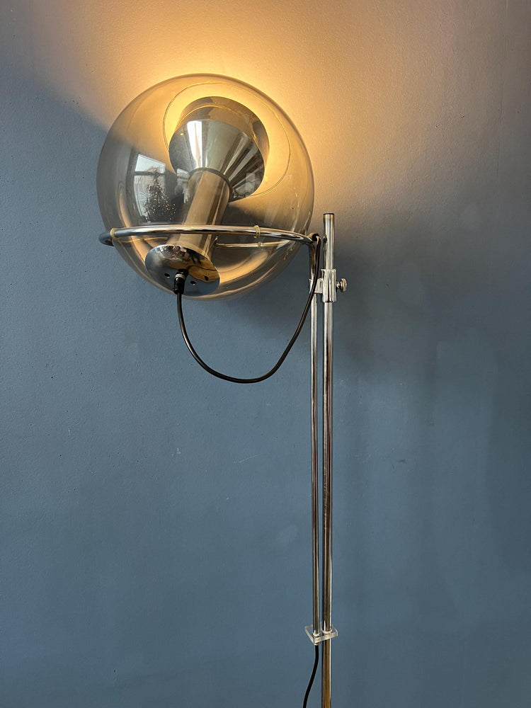 Vintage Mid Century GEPO Clear Glass 'Globe' Eyeball Space Age Floor Lamp