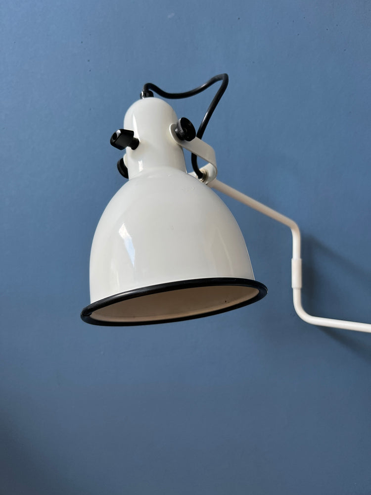 Anvia Elbow Table Lamp by Hoogervorst - White Swing-Arm Desk Light - Mid Century Office Lamp