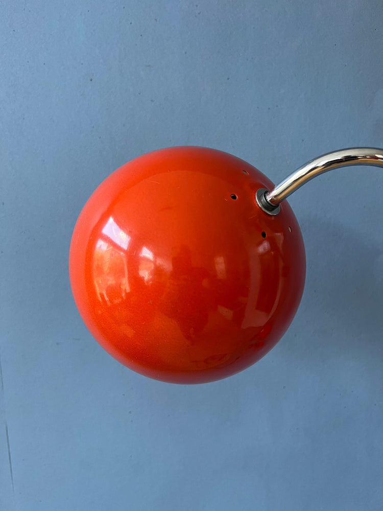 Vintage Red Floor Lamp - Eyeball - Space Age - Mid Century Standing Light