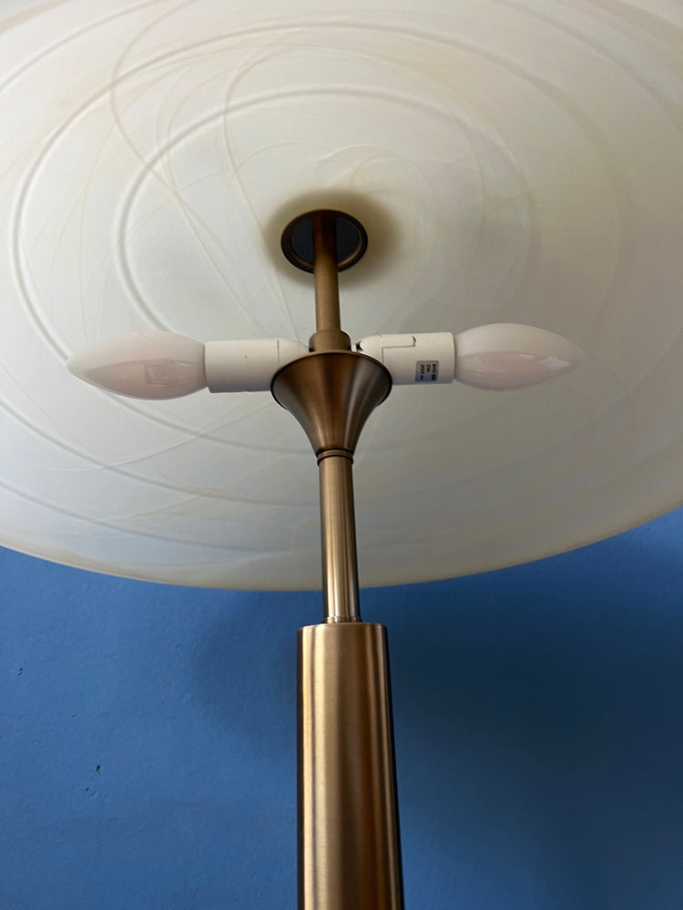 Post Modern Mushroom Table Lamp - Art Nouveau Glass Table Lamp - Metal Desk Lamp