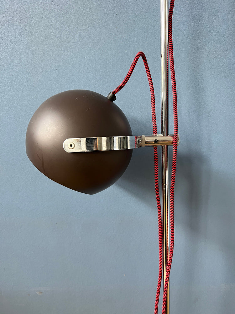 Brown Mid Century Space Age Eyeball Floor Lamp