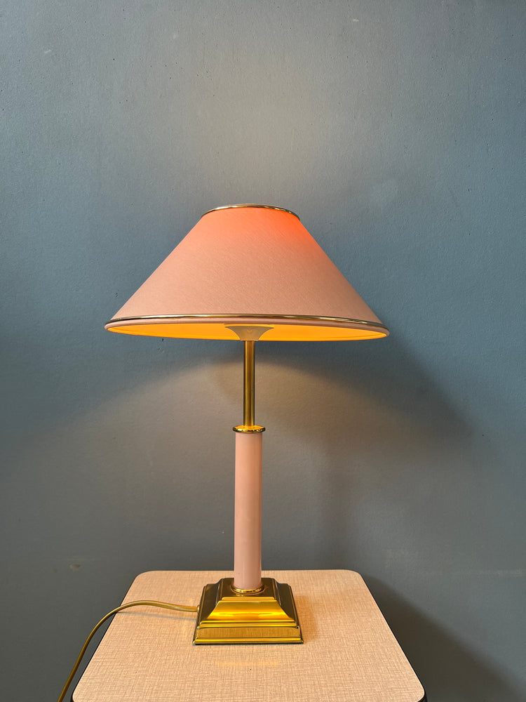 Pink and Gold Hollywood Regency Table Lamp