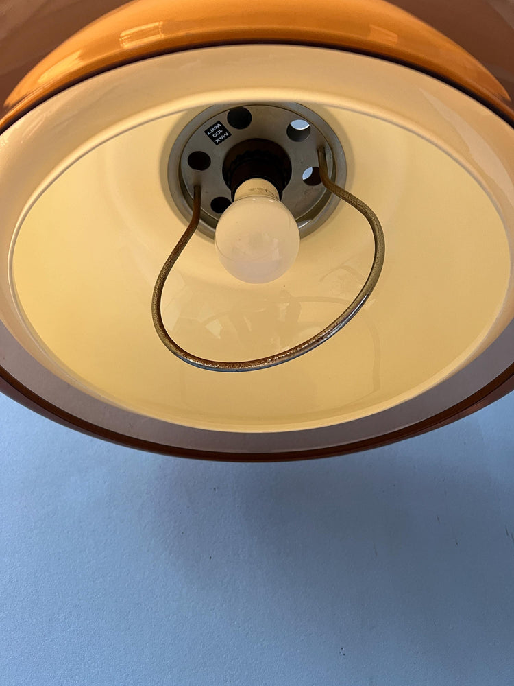 Mid Century Massive UFO Plexiglass Space Age Pendant Lamp with Suspension