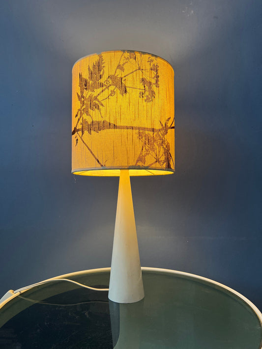 Elegant Mid Century Desk lamp With Beautifully Patterned Shade
