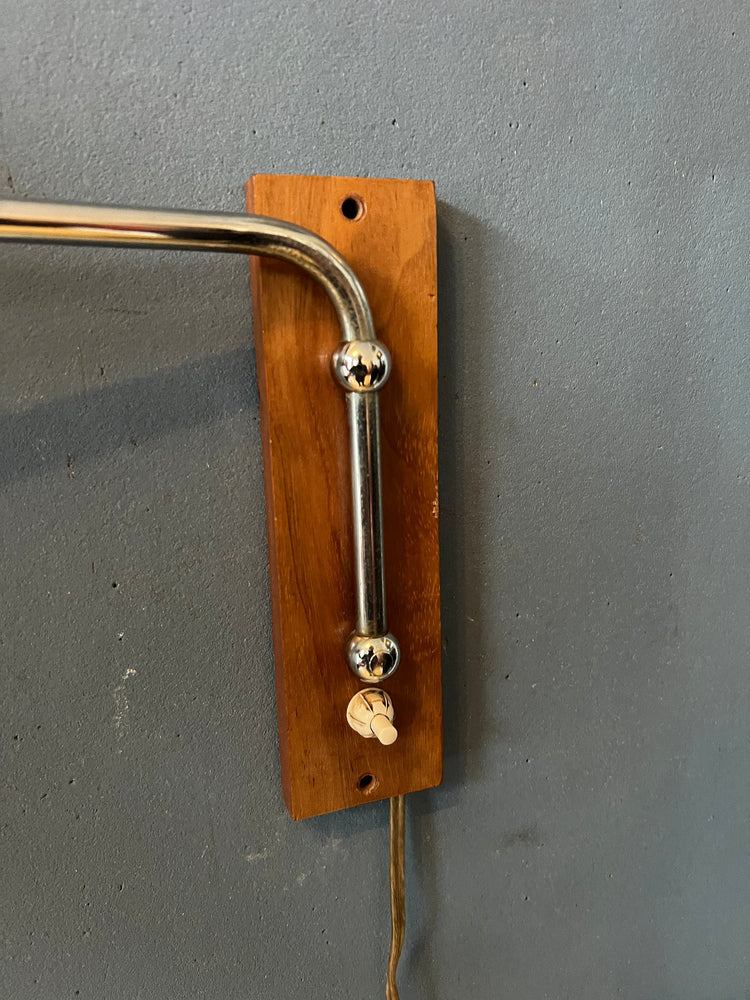 Mid Century Swing Arm Wall Lamp with Yellow Shade