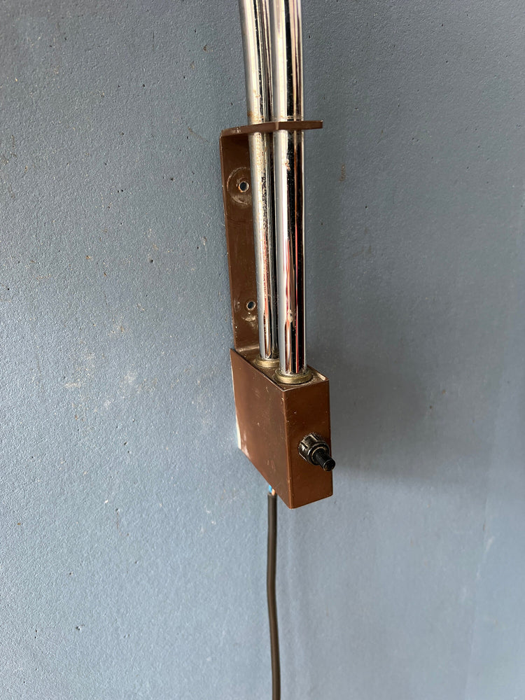 Vintage Double Arc Mushroom Wall Lamp by Dijkstra - Space Age Light Fixture