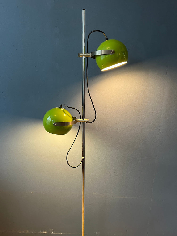 Vintage Green Herda Space Age Eyeball Floor Lamp