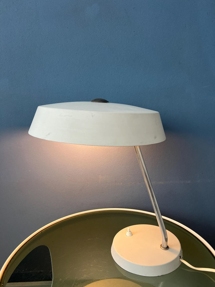 Vintage White VEB Leuchten Bauhaus Style Desk Lamp