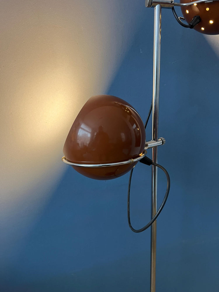 Vintage Brown GEPO Space Age Eyeball Floor Lamp