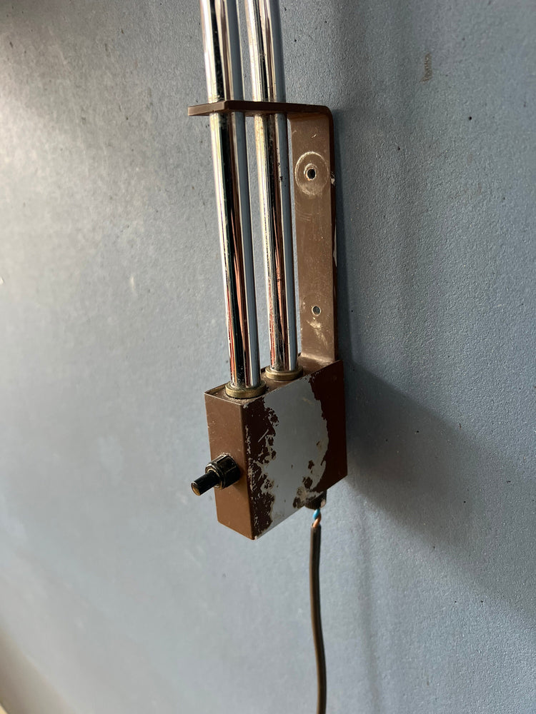 Vintage Double Arc Mushroom Wall Lamp by Dijkstra - Space Age Light Fixture