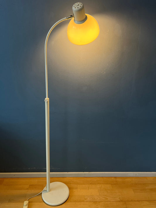 Beige Mid Century Floor Lamp with Plexiglass Shade