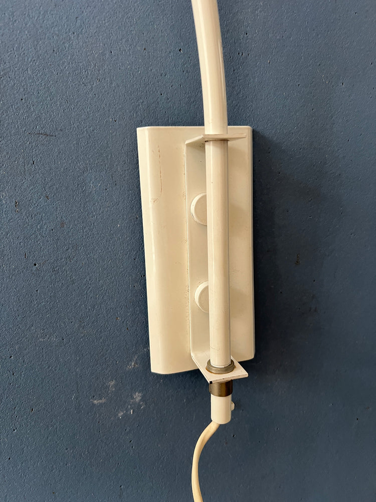 Vintage Beige Space Age Mushroom Arc Wall Lamp with Plexiglass Shade