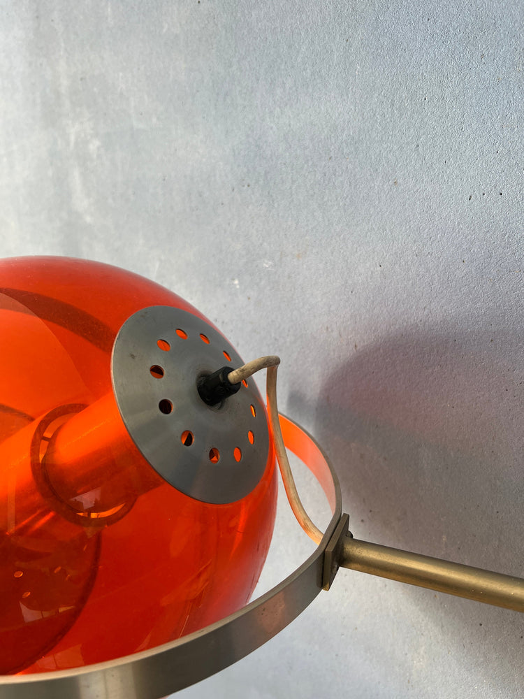 Vintage Orange Dijkstra Globe Space Age Wall Lamp